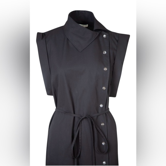 CO Asymmetrical Button Down Dress in Black (est. retail $895) Size Med - Picture 3 of 4